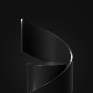 Black abstract 3D podium background with clean copy space for JW Training & Development program cover.